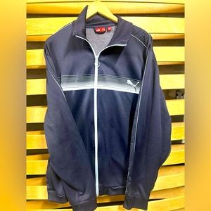 XXL Black and White Puma Zip Up light weight jacket